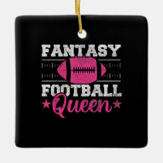 Fantasy Football Queen Funny Game Day Fantasy gift Ceramic Ornament