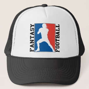 Fantasy Football, red white and blue Logo Trucker Hat