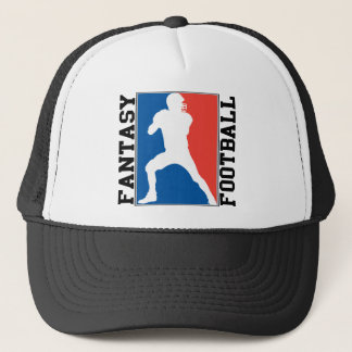 Fantasy Football, red white and blue Logo Trucker Hat
