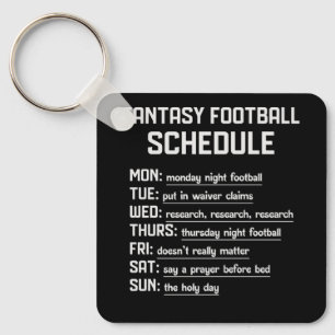 Fantasy Football Schedule Night Football Favorite  Key Ring