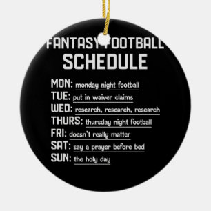 Fantasy Football Schedule Night Football Favourite Ceramic Ornament