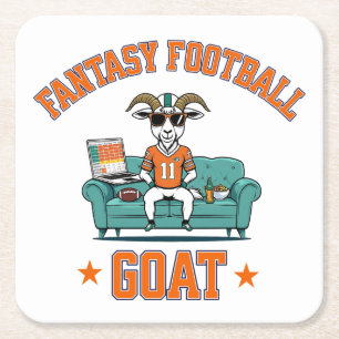 Fantasy Football Square Paper Coaster
