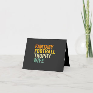 Fantasy Football Trophy Wife Funny Vintage Gift Thank You Card