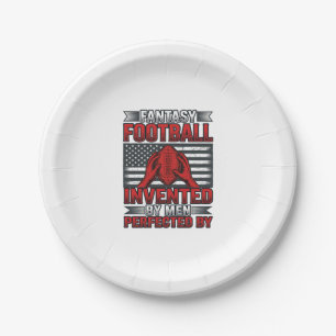 Fantasy Football Vintage Basketball Flag Shirt Des Paper Plate