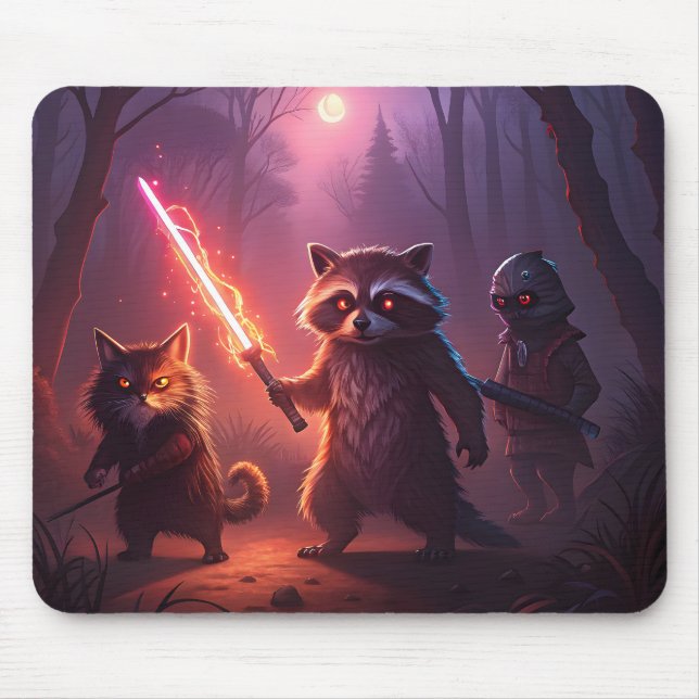 Fantasy Forest Animal Adventure Art Mouse Pad (Front)