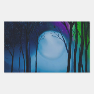 Fantasy forest art rectangular sticker