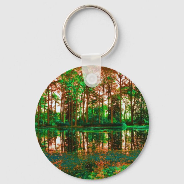Fantasy Forest by Shirley Taylor Key Ring (Front)
