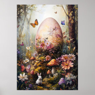 Fantasy Forest Egg Easter Poster