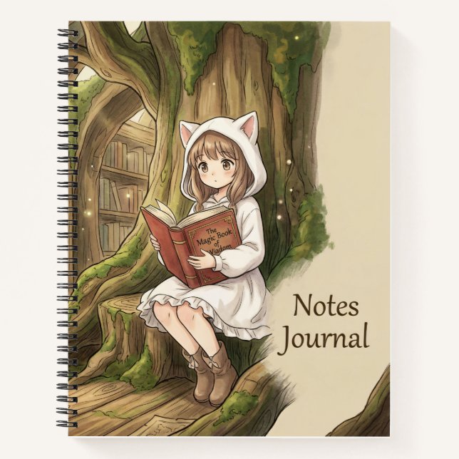 Fantasy Forest Girl Notes Journal (Front)