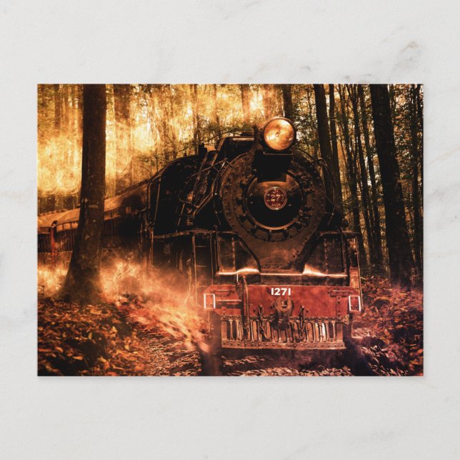 fantasy forest train postcard (Front)