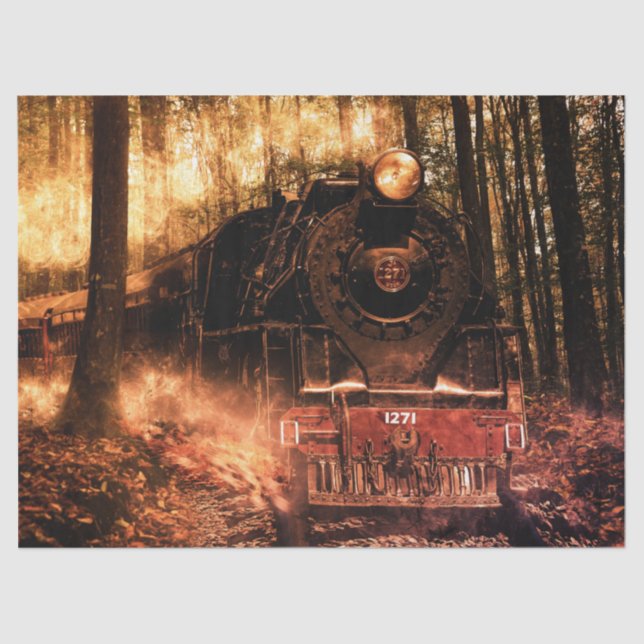 fantasy forest train tissue paper (Front)