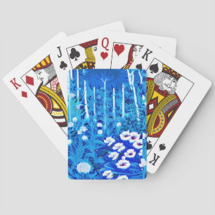 Fantasy Forest with Flowers and Birds Playing Cards