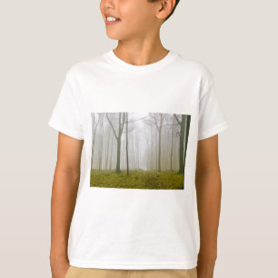 Fantasy forest with fog and yellow foliage T-Shirt