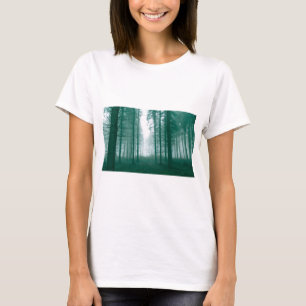 Fantasy forest with fog in Green T-Shirt