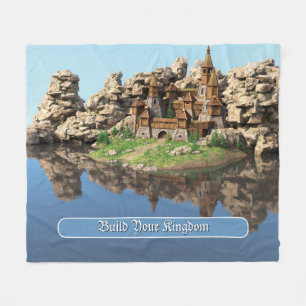 Fantasy Fortress Motivational Quote Art Fleece Blanket
