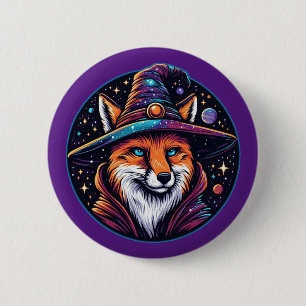 Fantasy Fox - Celestial Wizard 6 Cm Round Badge