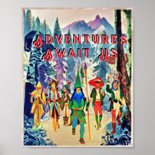 Fantasy friends on the march, add your text Poster