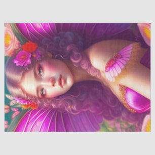 Fantasy Fuchsia Fairy Flower Butterflies Decoupage Tissue Paper