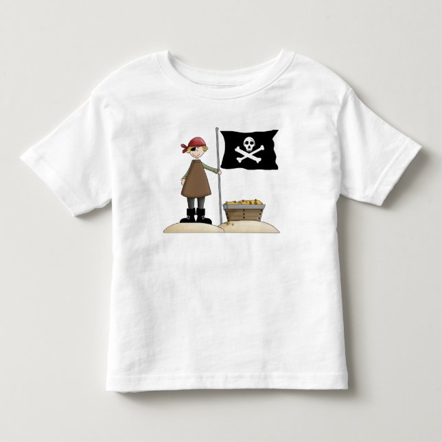 Fantasy Fun Pirate with Skull Flag T-Shirt (Front)