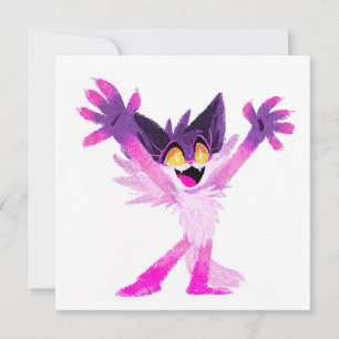 Fantasy Furry Cat with Glowing Eyes Invitation