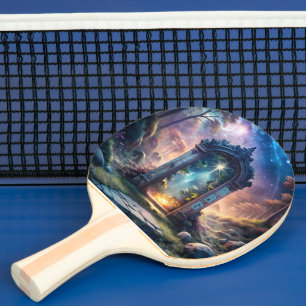 Fantasy Galaxy Portal – Mystical Doorway Ping Pong Paddle