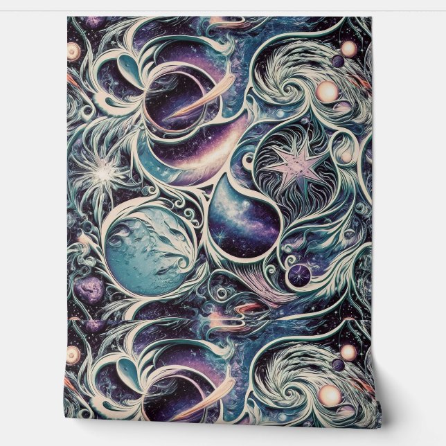 Fantasy Galaxy Wall Decor Not Seamless Design (Unrolling)
