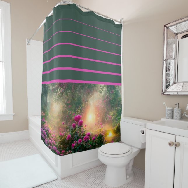 FANTASY Garden, Flowers, Roses - Shower Curtain (In Situ)