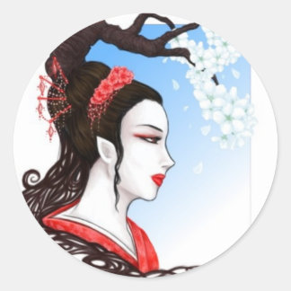 Fantasy Geisha Classic Round Sticker
