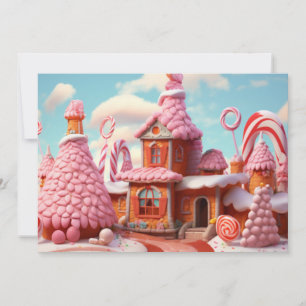 Fantasy Gingerbread House with Candies 1 Holiday Card