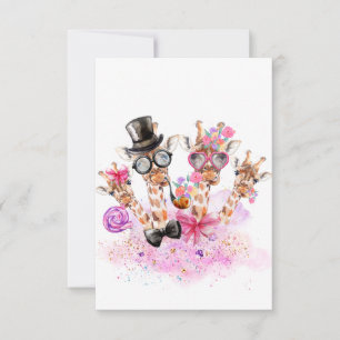 Fantasy Giraffe in the Clouds Thank You Card