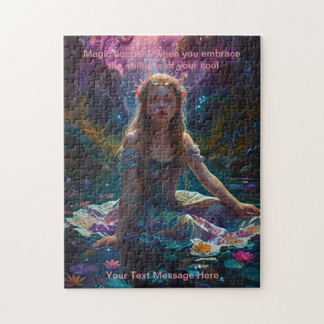 Fantasy Girl at a pond quiet time Jigsaw Puzzle (Vertical)
