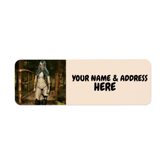 FANTASY GIRL ELF RETURN ADDRESS LABELS (Front)