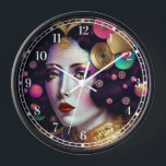 Fantasy Glam Woman Pop Art Clock<br><div class="desc">Fantasy art products by The Lunarium.</div>