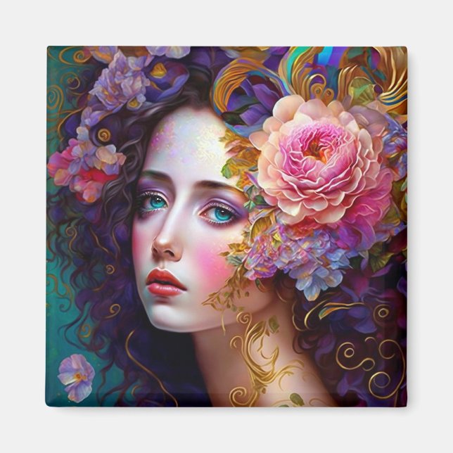 Fantasy Glam Woman Pop Art Magnet (Front)