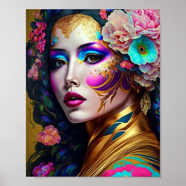 Fantasy Glam Woman Pop Art Poster (Front)