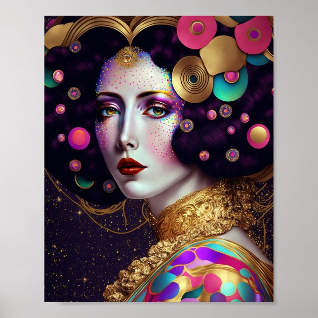 Fantasy Glam Woman Pop Art Poster (Front)