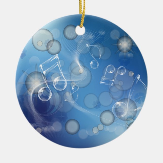 Fantasy Glass Music Notes Ceramic Tree Decoration (Front)