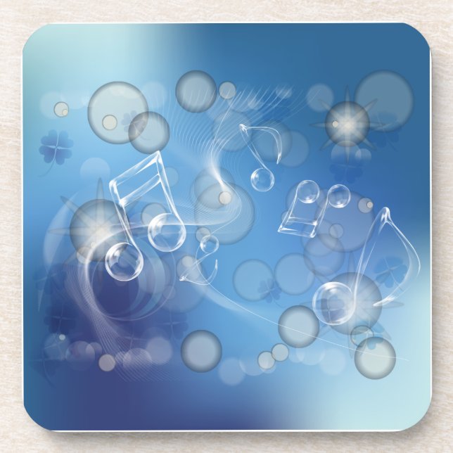 Fantasy Glass Music Notes Coaster (Front)