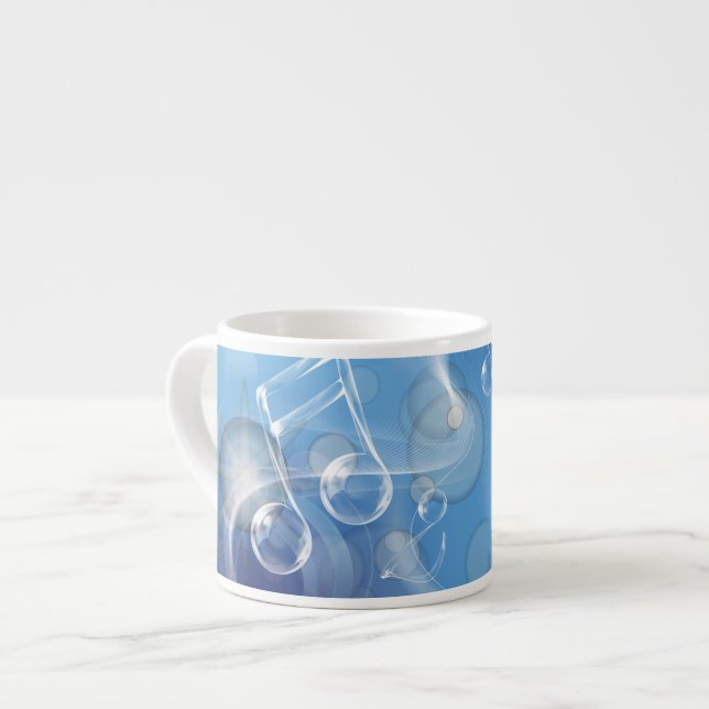 Fantasy Glass Music Notes Espresso Cup (Front Left)