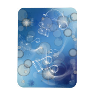 Fantasy Glass Music Notes Magnet