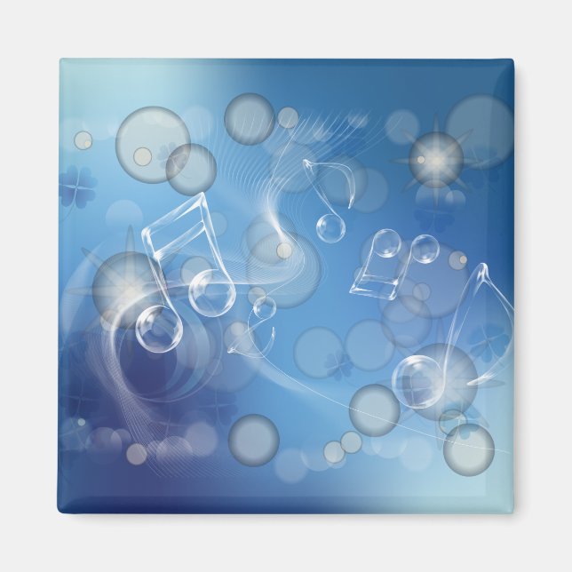 Fantasy Glass Music Notes Magnet (Front)