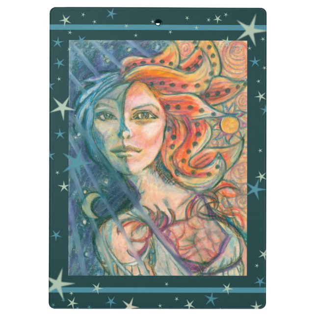 Fantasy Goddess Clipboard with Moon and Sun (Back)