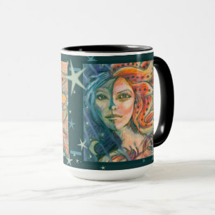 Fantasy Goddess Mug with Moon Sun and Stars