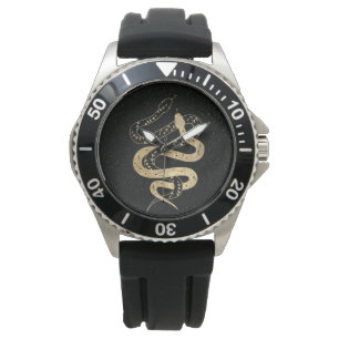 Fantasy Gold and Black Mystical Snakes Watch