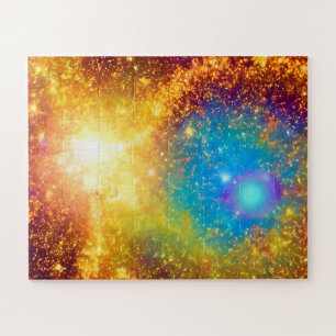 Fantasy Gold and Purple Supernova Jigsaw Puzzle