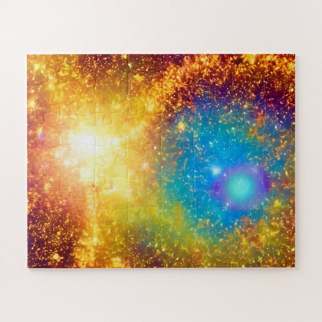Fantasy Gold and Purple Supernova Jigsaw Puzzle (Horizontal)