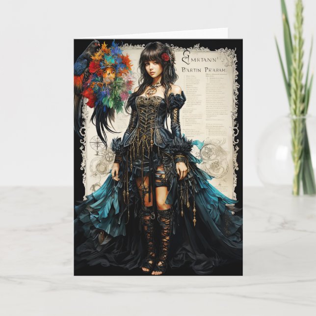 Fantasy Gothic Girl Greeting Card (Front)