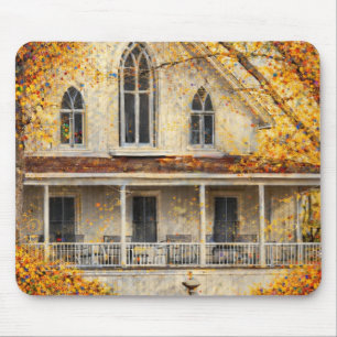 Fantasy Gothic-Revival Carpenter House Mouse Pad