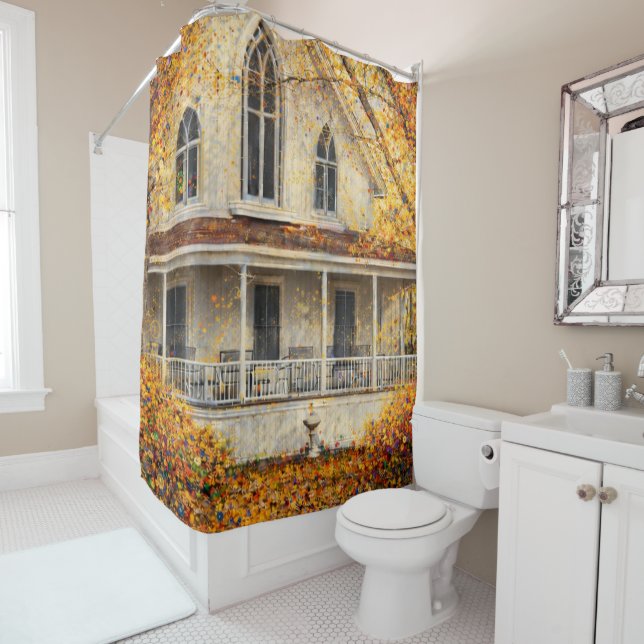 Fantasy Gothic-Revival Carpenter House  Shower Curtain (In Situ)