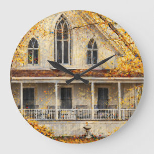 Fantasy Gothic-Revival Carpenter House Wall Clock